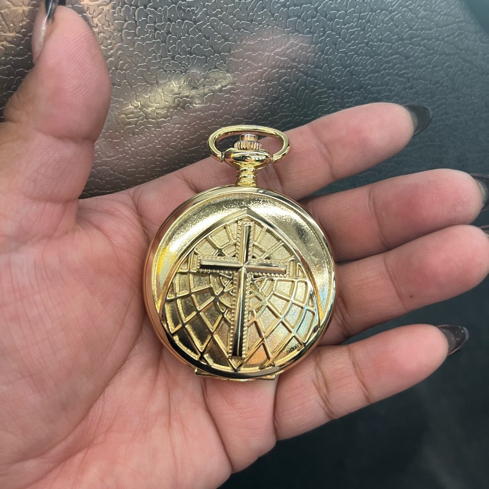 Pocket Watch with Cross Design